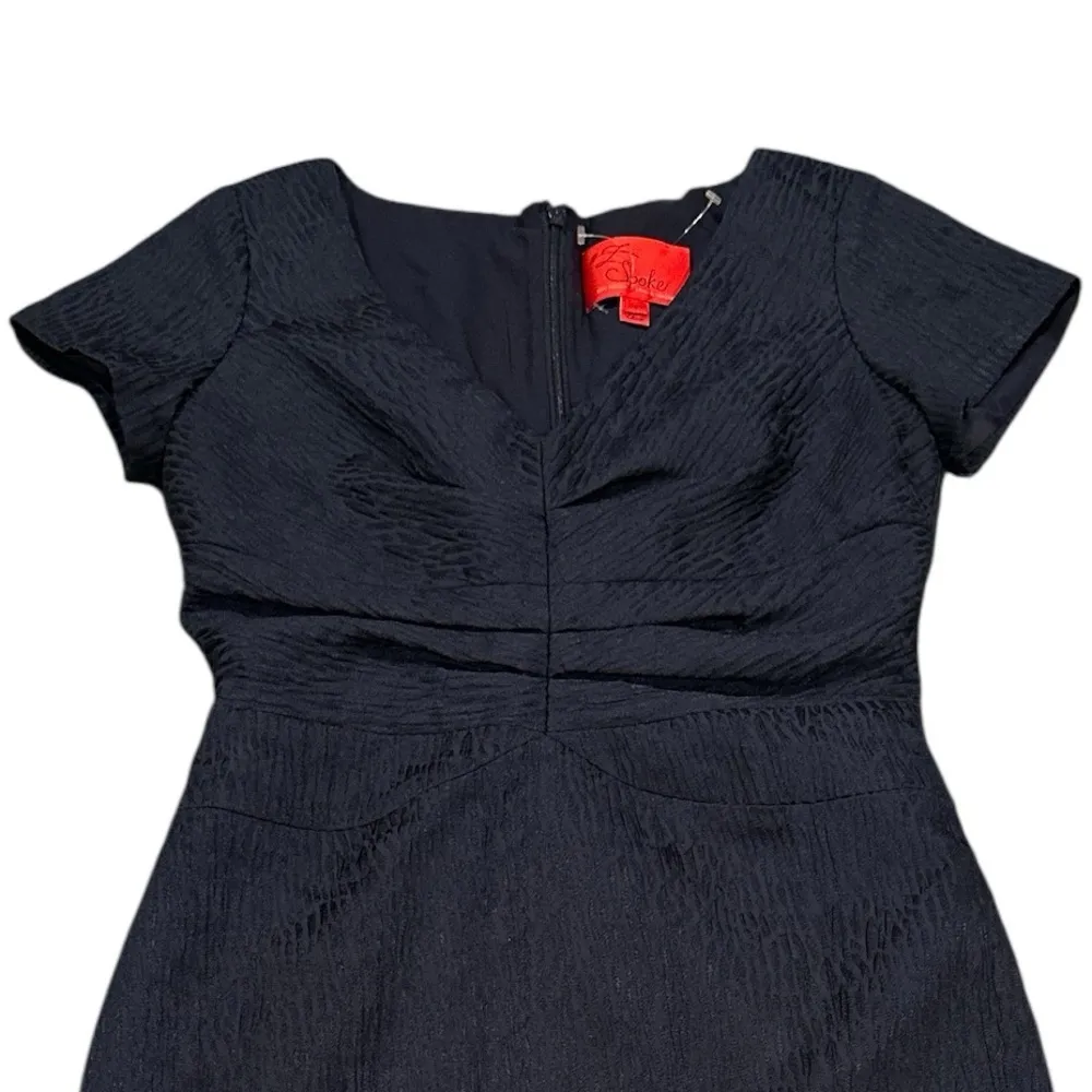 NEW ZAC POSEN Z SPOKE LORD & TAYLOR NAVY BLUE CAP SLEEVE COCKTAIL DRESS 6 - Image 4