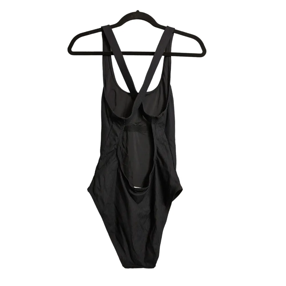 Andie Tulum One Piece Swimsuit Black Rib Beach Pool Resort Crisscross M New - Image 3
