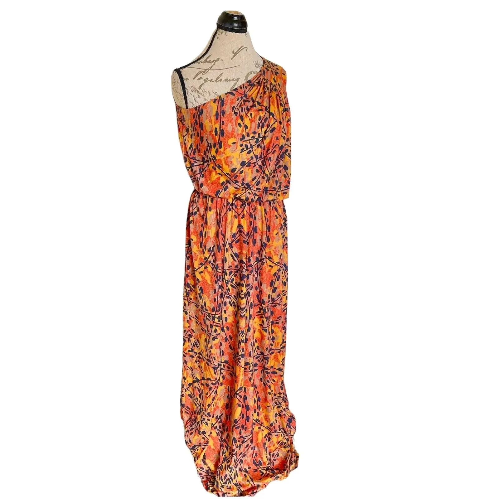 Costello Tagliapietra Dress Sz 6 Maxi One Shoulder Autumn Fall Beach Vacation - Image 4