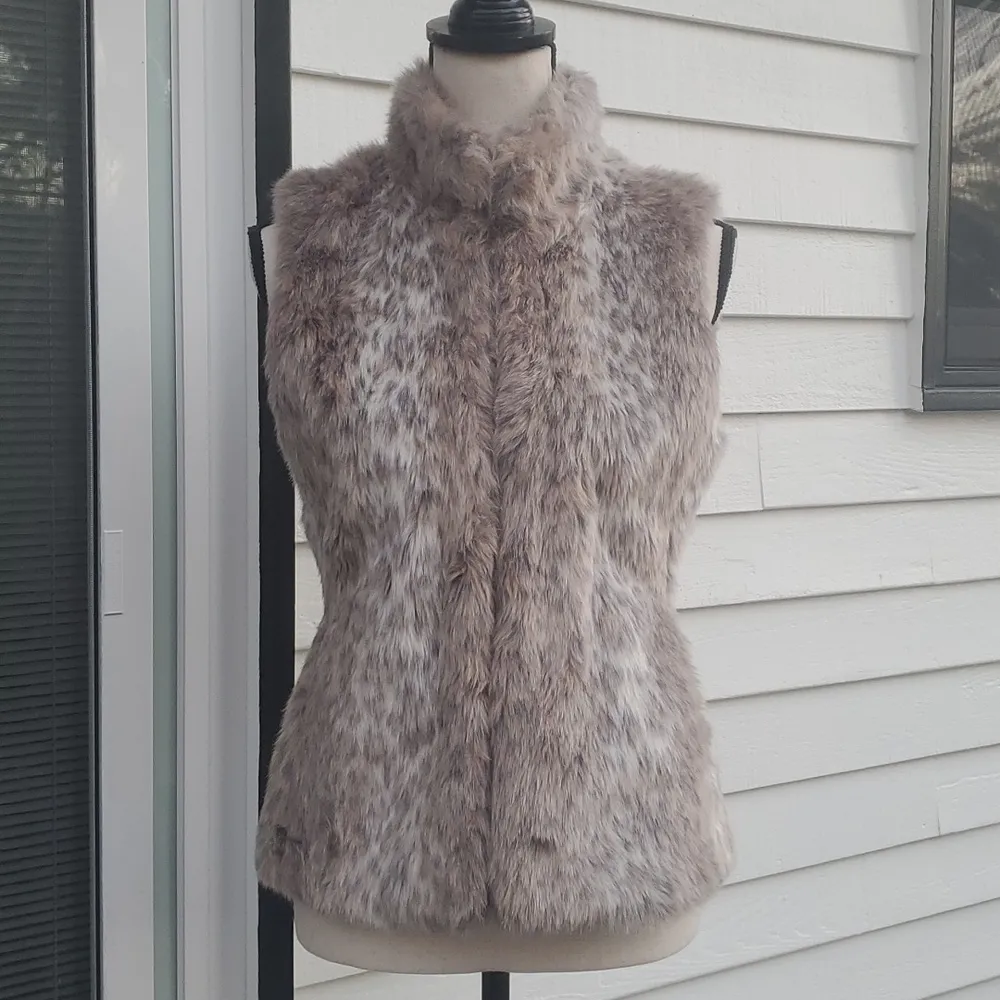 Banana Republic Animal Print Faux Fur Vest - Image 3