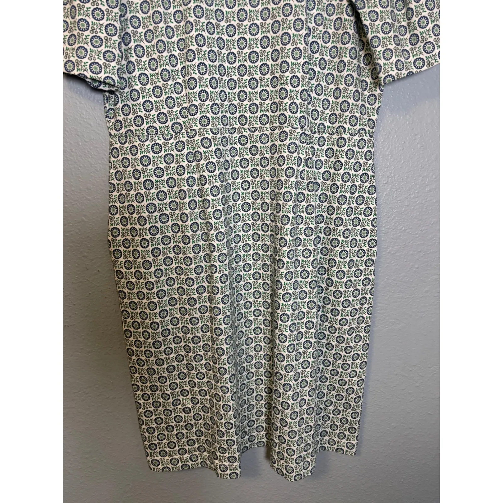 Boden Zoe Geometric Print Jersey Shift Dress Size 12 Long Blue Green - Image 5