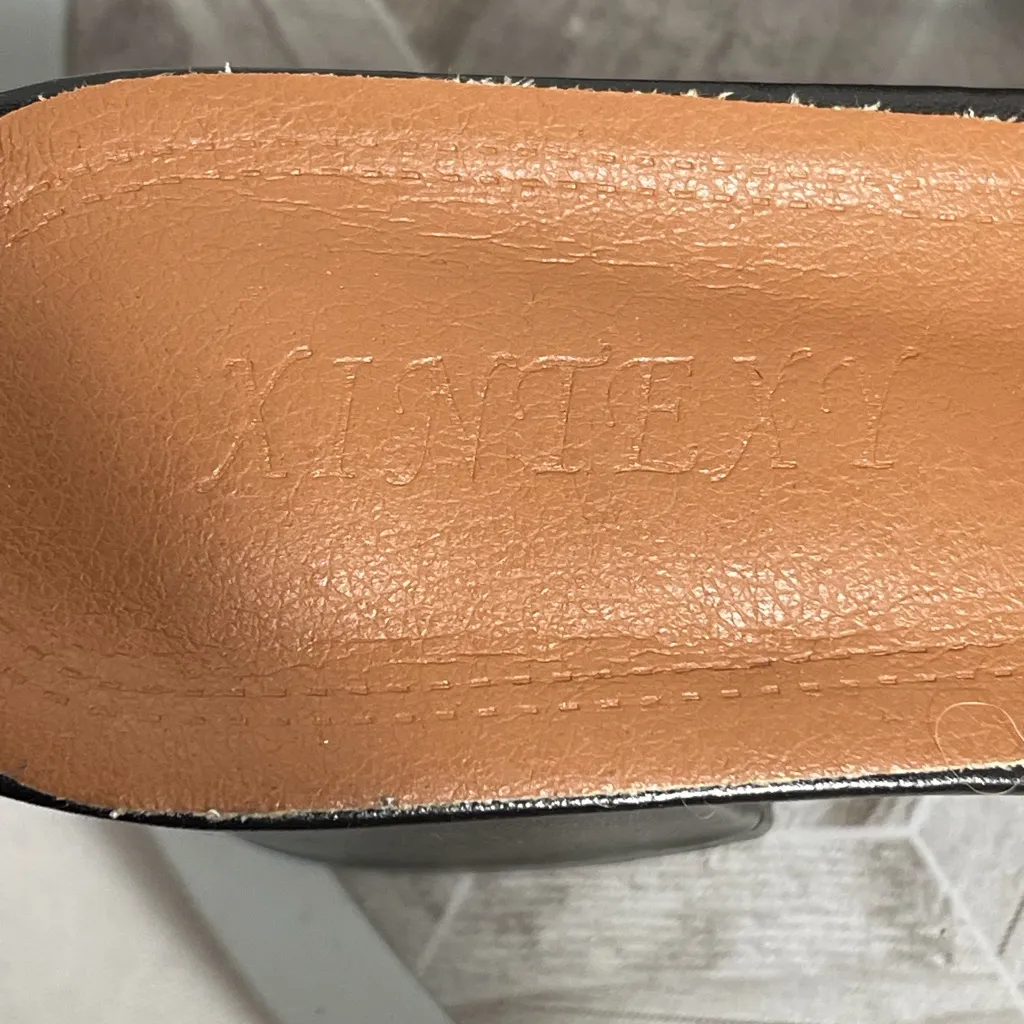 Xintexy Black Knit Mule Heels Womens Size 9 EU 40 Slip On Block Heel Sandals - Image 6