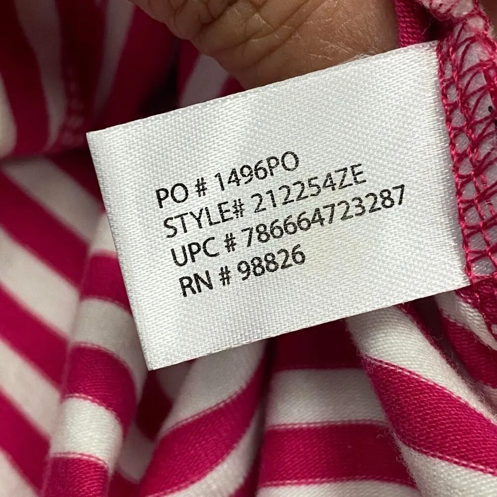 U.S. POLO ASSN Pink/White Striped XL Dress Summer NWT Fit Flare Summer Vacation - Image 11