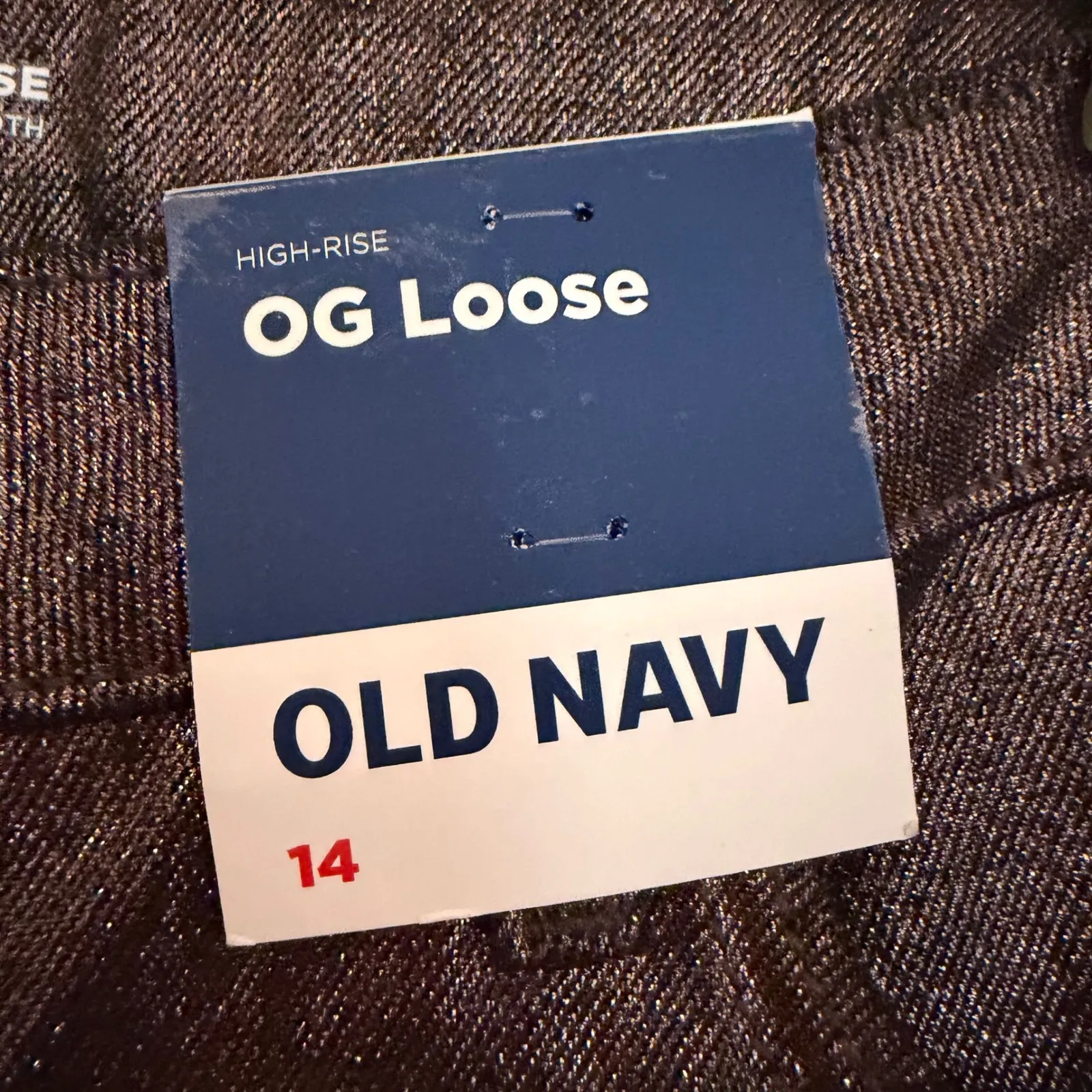 Old Navy High Rise OG Loose Metallic Jeans Women's 14 Bronze Holiday Glam Party - Image 6