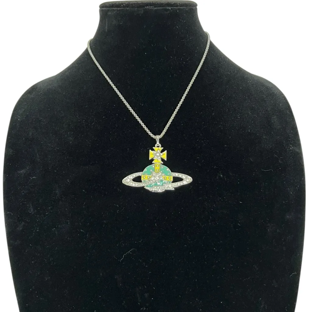 Vivienne Westwood Large Shooting Star Orb Necklace 17” with dust bag, cloth - Image 10