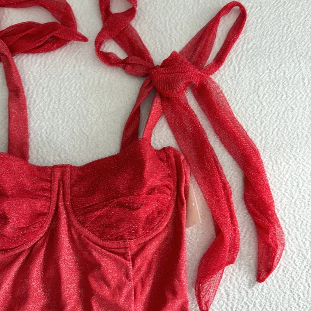 Beach Riot Dede One Piece Red Hot Shine, Size Small , $168 - Image 10