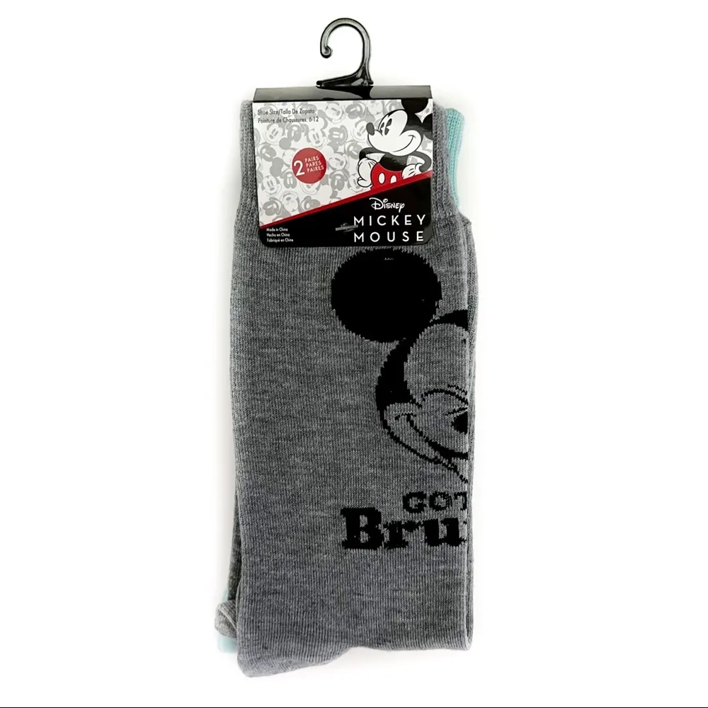 Disney Mickey Mouse Crew Socks Mens Womens Disneyland World Brunch Breakfast - Image 4