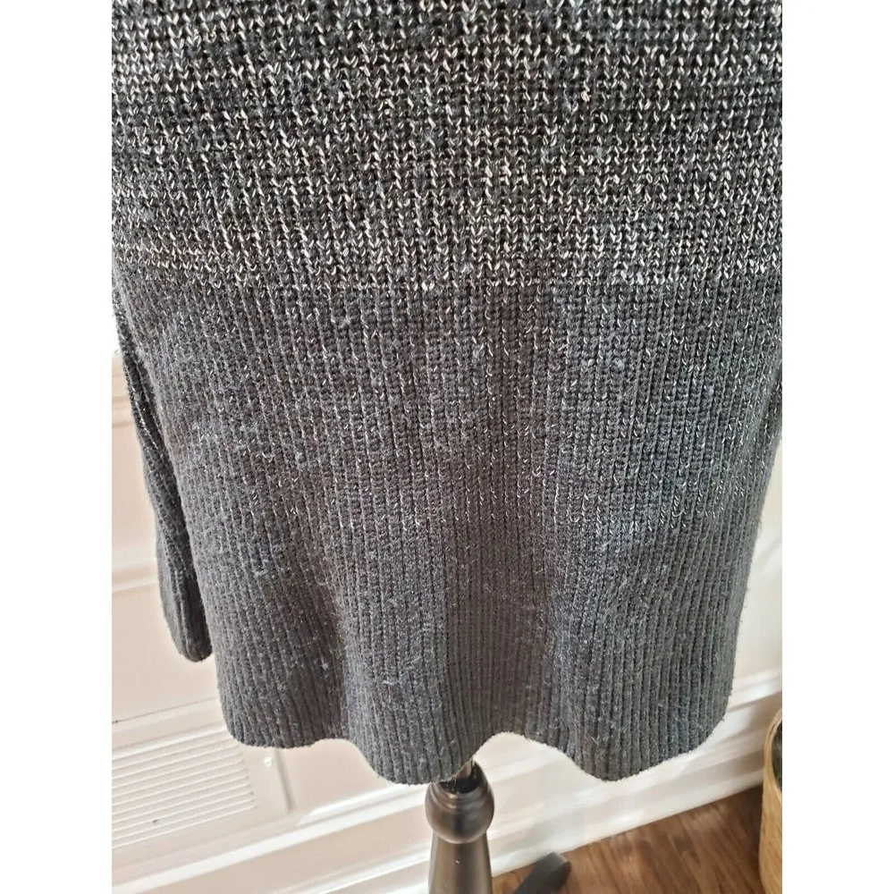 Lapis Women Gray Sequin & Cotton Round Neck Short Sleeve Knee Length Dress L Size L - Image 4