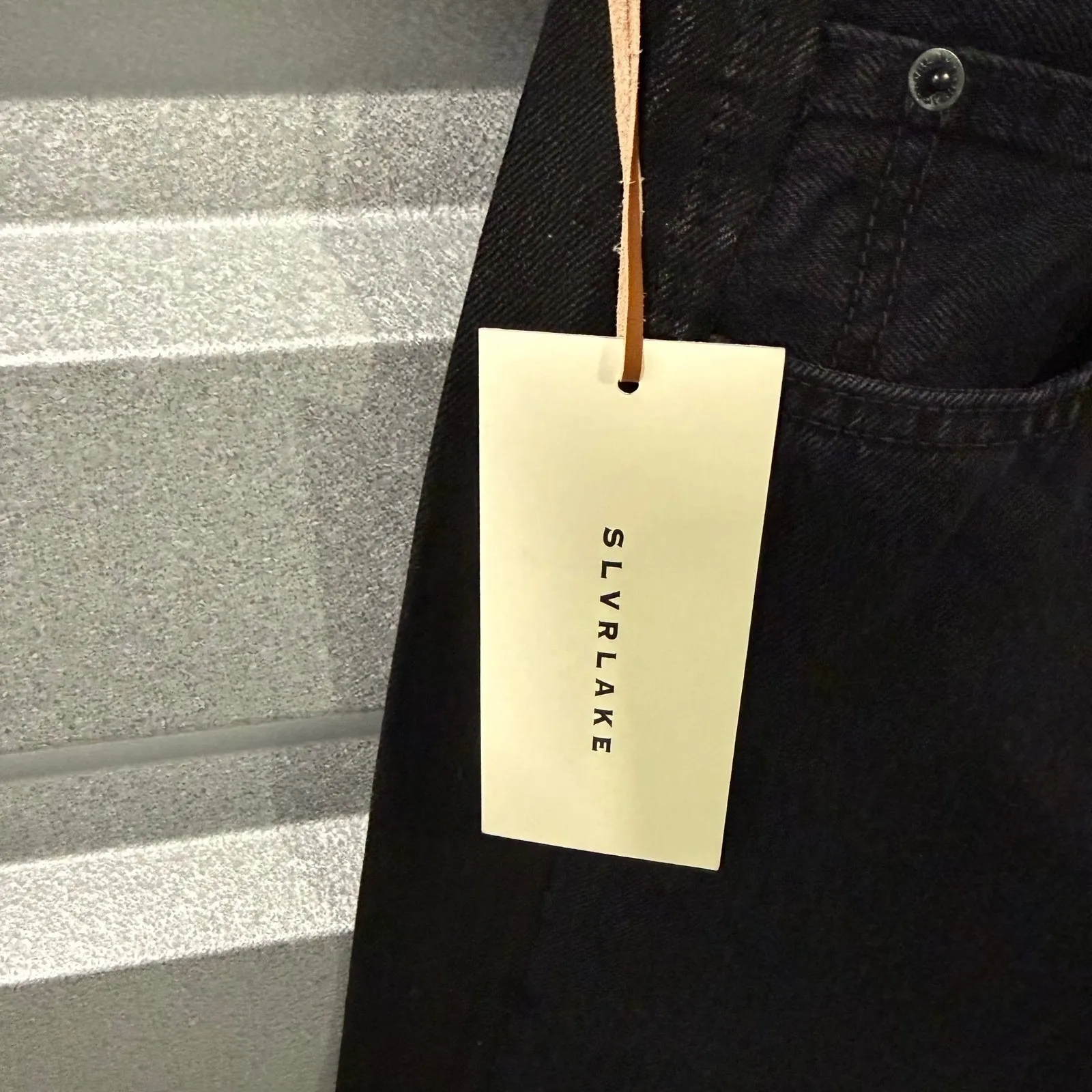 SLVRLAKE Women's Paneled London Jeans 28 Black Midnight NWT High Rise Raw Hem - Image 6