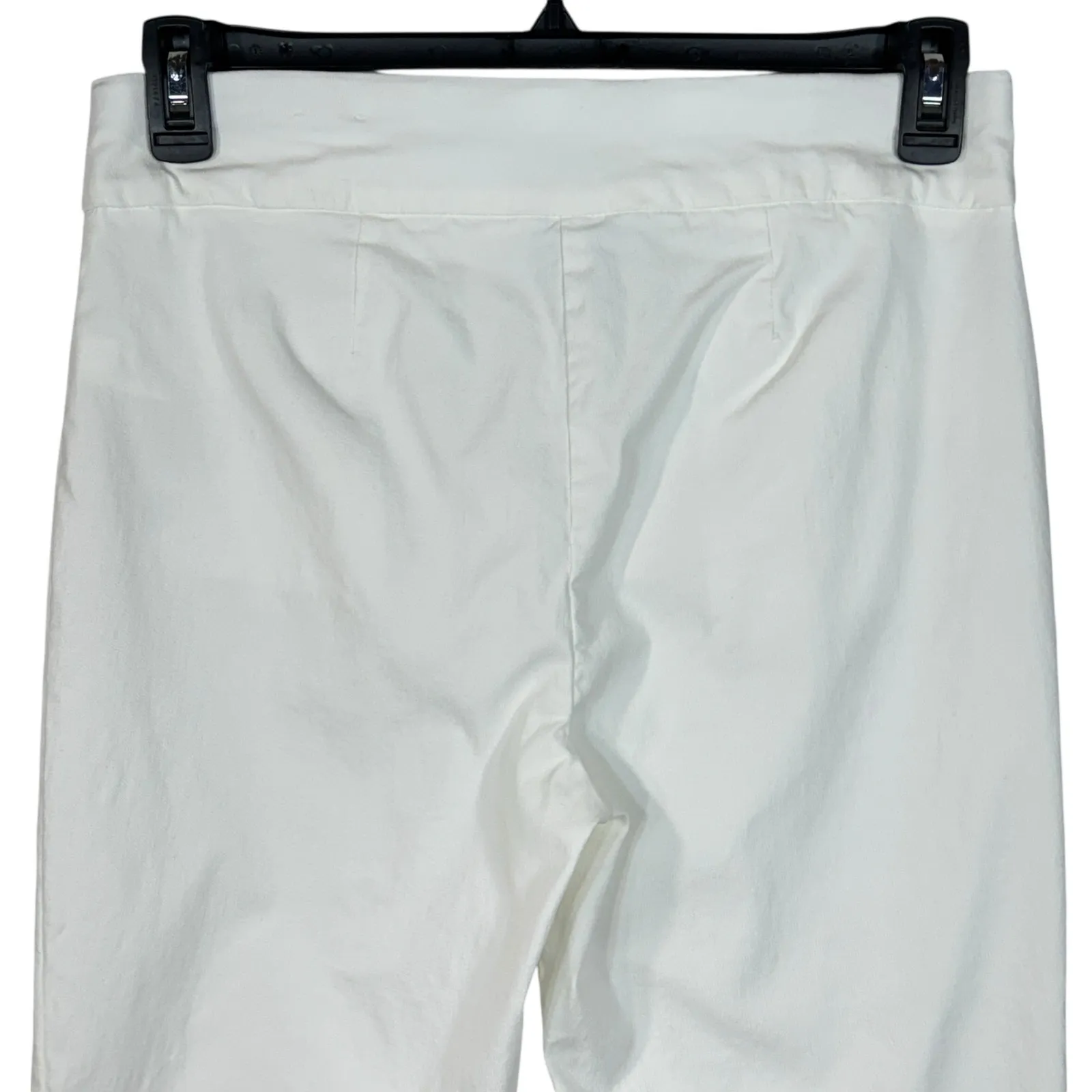 Chico’s SZ 1 (Medium) Crop Pants Perfect Stretch Flat Front Pull-On Fringe White - Image 6