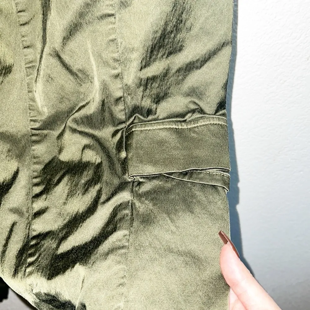 J Brand Olive Green Cotton Blend Satin Cargo Skinny Pants - Image 4