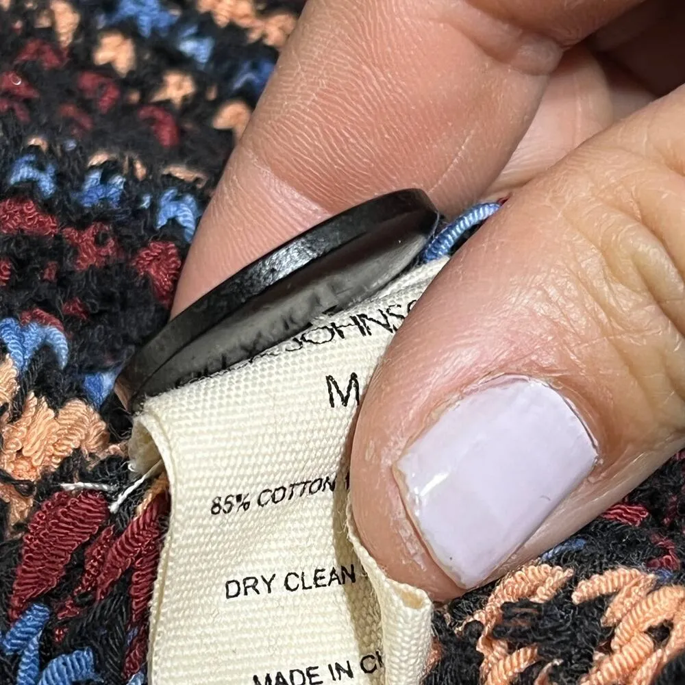 Ulla Johnson Women's Seba Striped Button V-Neck Pocket Belt Cardigan Size Medium - Image 7