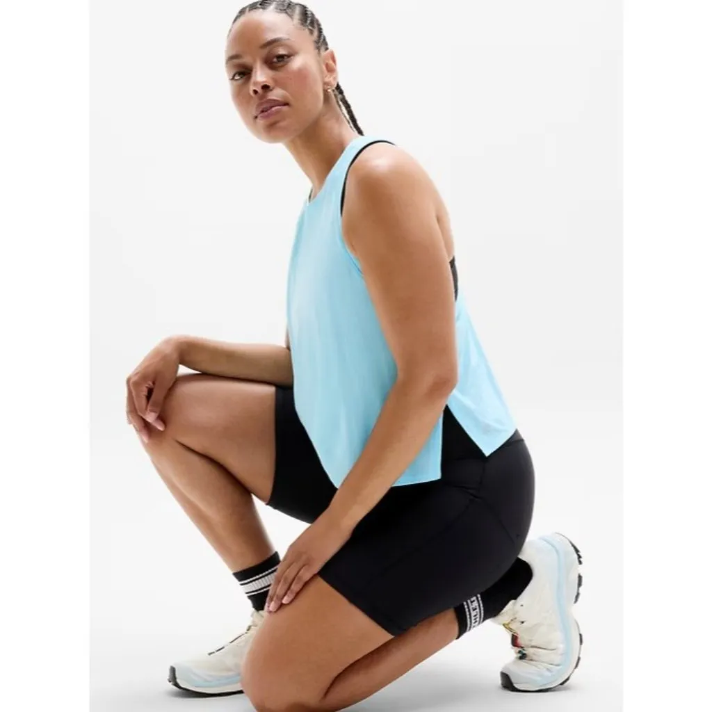 Athleta XS Grid Knit Singlet Tank Aqua Blue X-Small - Image 4