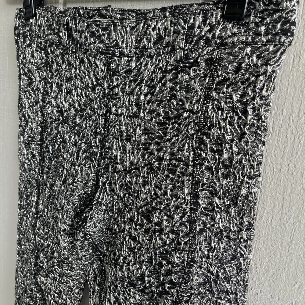 Faith Connexion Silver Brocade Crop Leggings Size 38 US 6 - Image 4