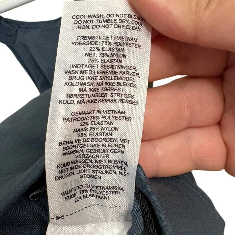 Gymshark Racerback Sports Bra Medium Support Scoop Neck Cut-Out Ash Teal Small - Image 5