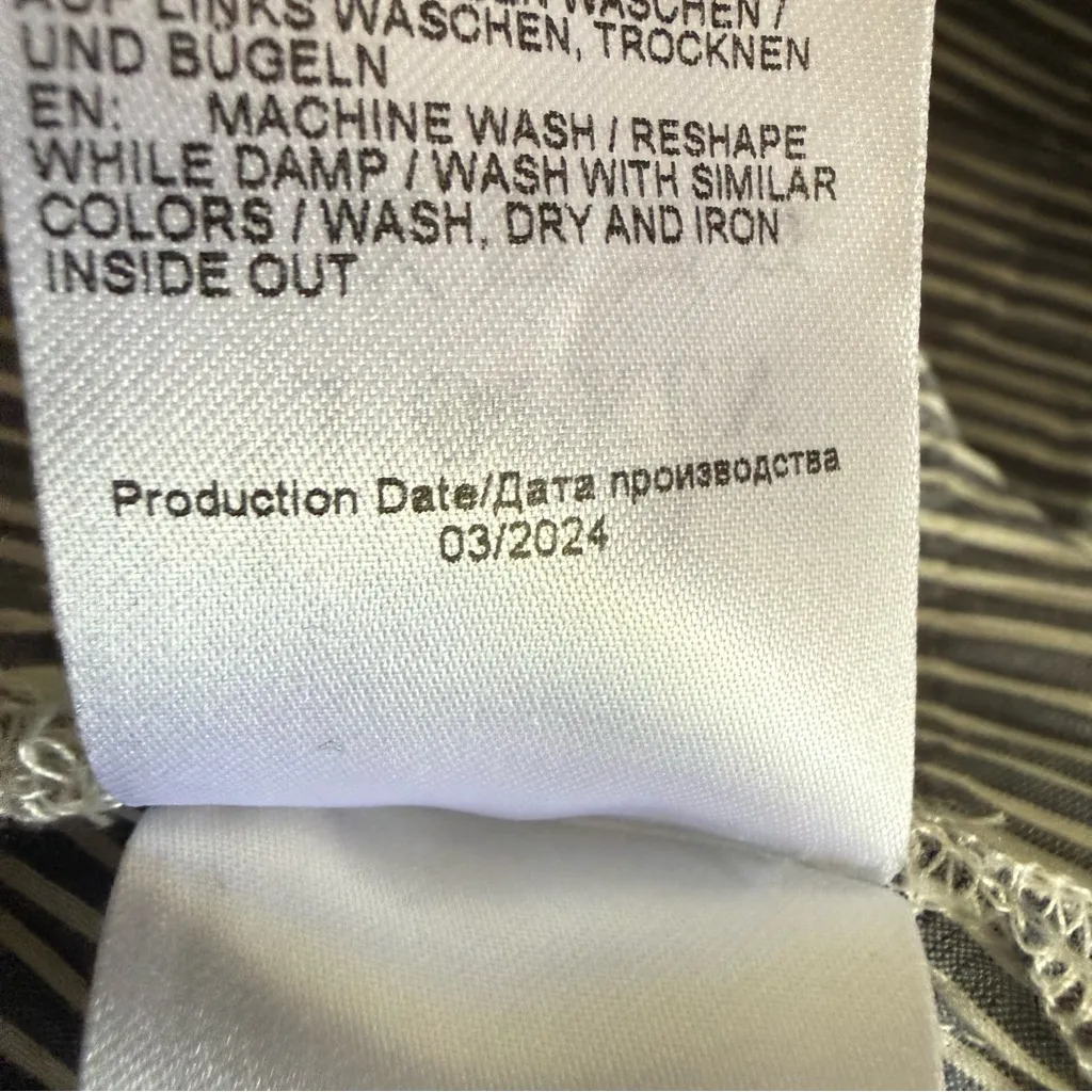 Ulla Popken Coastal Micro Pleated Blue White Striped Button Up Tunic Shirt 24/26 Size undefined - Image 8