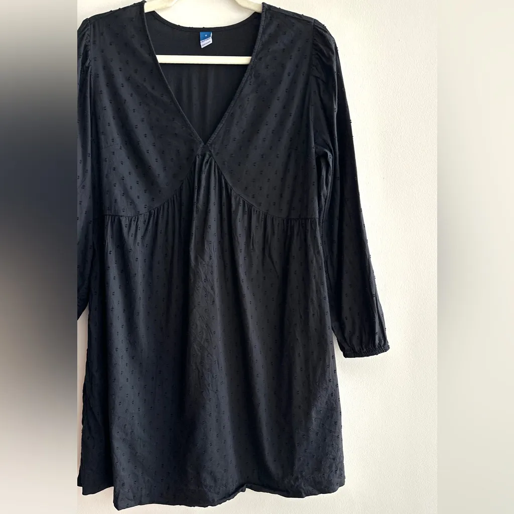 Old Navy Clip-Dot Mini Swing Dress, Long Sleeve Spring Little Black Dress, Small - Image 6