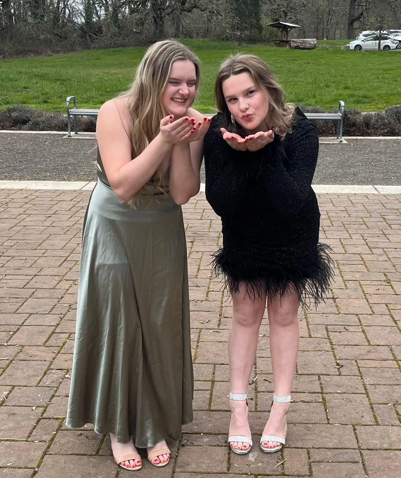 Green Satin Prom / Bridesmaid Dress Size M - Image 7