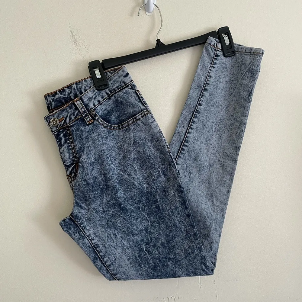 Wranco Acid Wash Skinny Jeans 90s Denim Women’s Size 27 Blue - Image 3