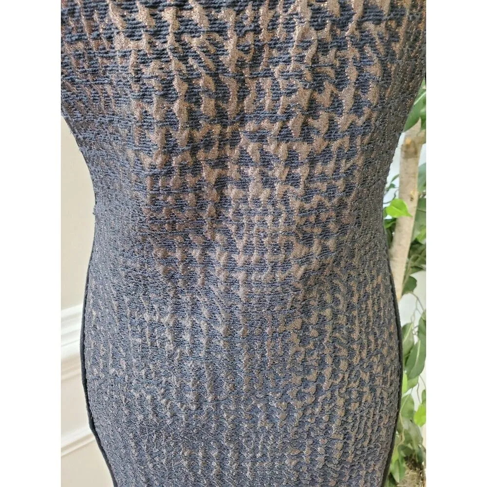 Adrienne Vittadini Womens Black Round Neck Short Sleeve Knee Length Dress Size 4 - Image 3