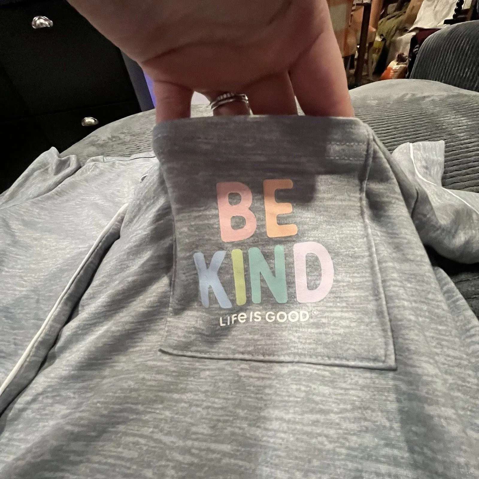 Women's Life Is Good 2 pc Sleep L Pajama PJs Be Kind Life is Good Shirt Shorts - Image 8