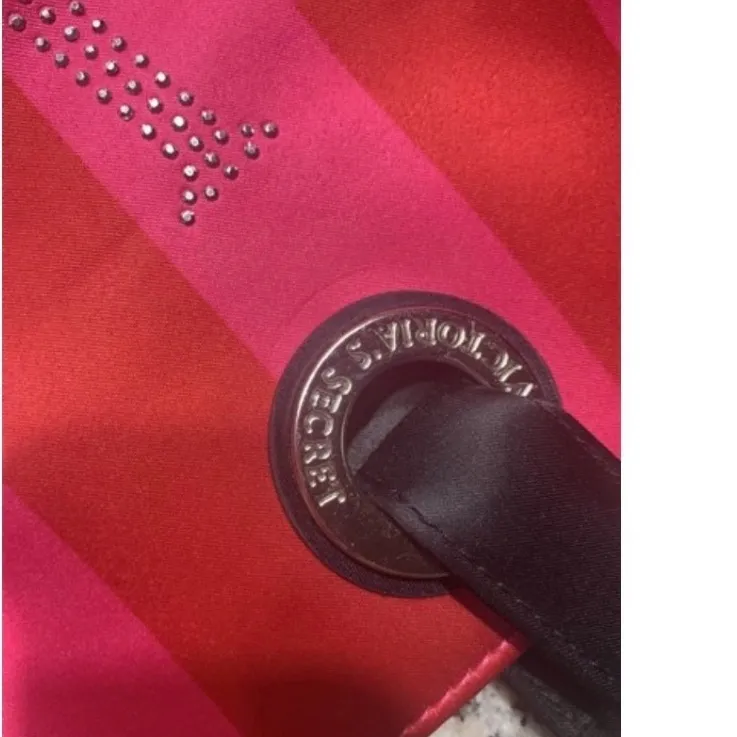 Victoria’s Secret LIMITED EDITION Bling Red Striped Tote Bag - Image 11