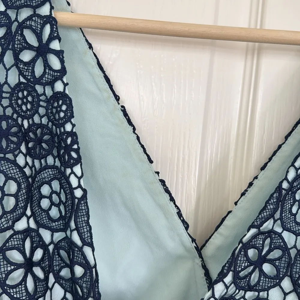 Self Portrait guipure lace mini dress Blue Size 4 - Image 11