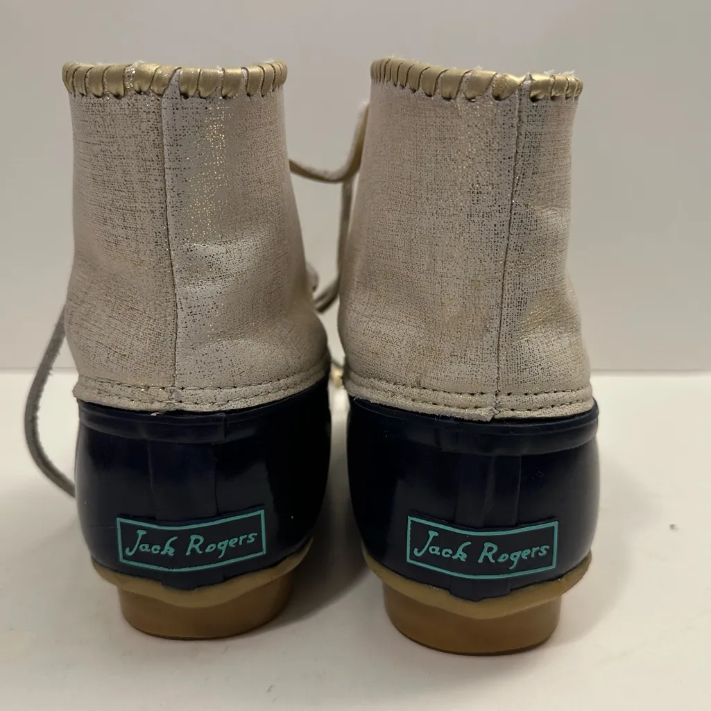 Jack Rogers Women’s Chloe Duck Boot - Leather/Rubber Fleece Lining Boot Size 8.0 - Image 4