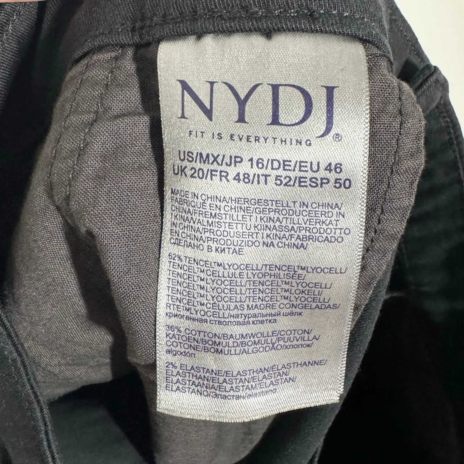 Not Your Daughters Jeans Black Wide Leg Trouser Pant Women 16 Plus Size Casual - Image 6