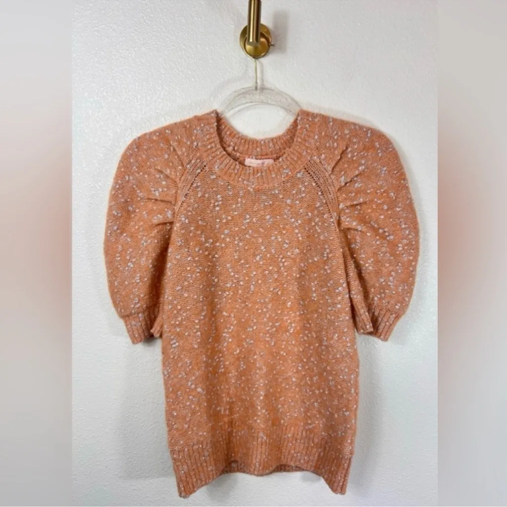 Rebecca Taylor NWT Textured Tight Knit White Speckled Puff Sleeve Sweater Sz XS - Image 10