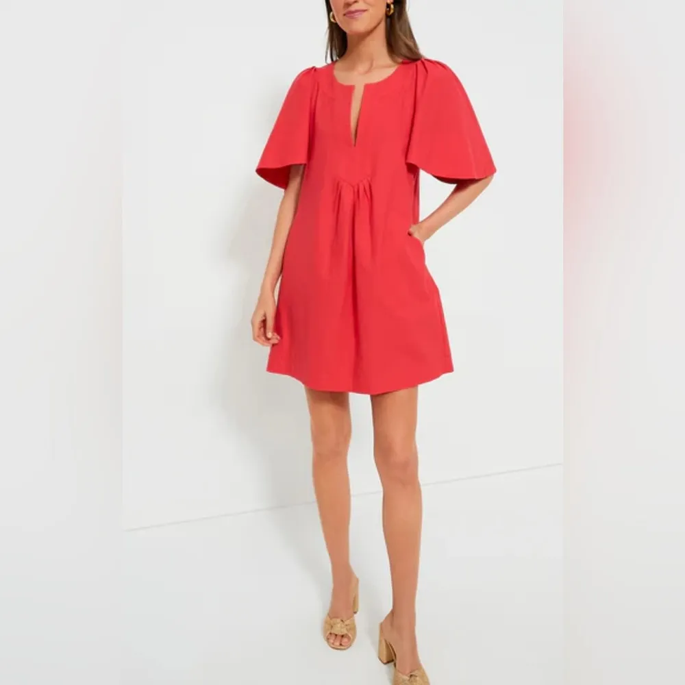Tuckernuck POMANDER PLACE Red Finley Flutter Sleeve Dress Medium - Image 13