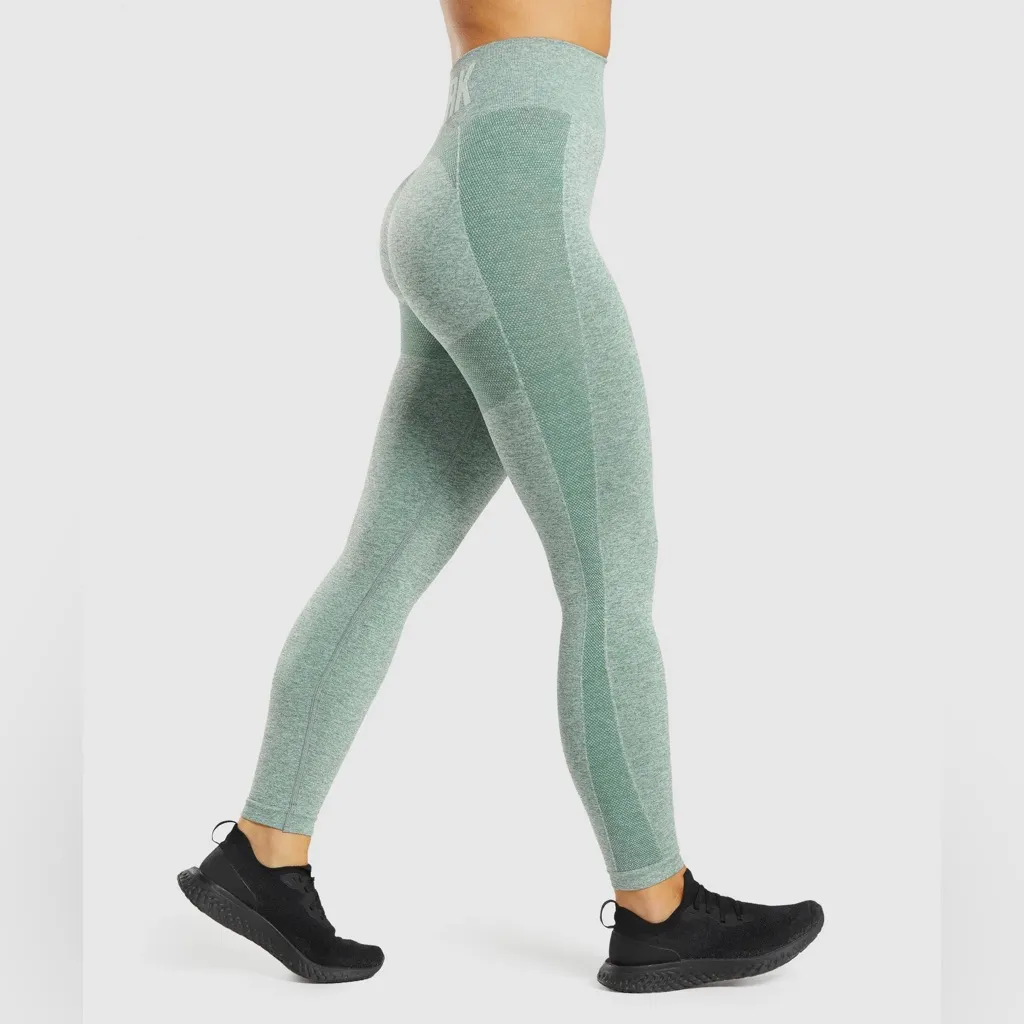 Gymshark • Flex Women's High-Waisted Green Leggings Studio Green Marl - Image 6