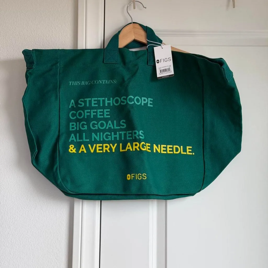 Figs A Very Large Needle Tote in Hunter Green - Image 6