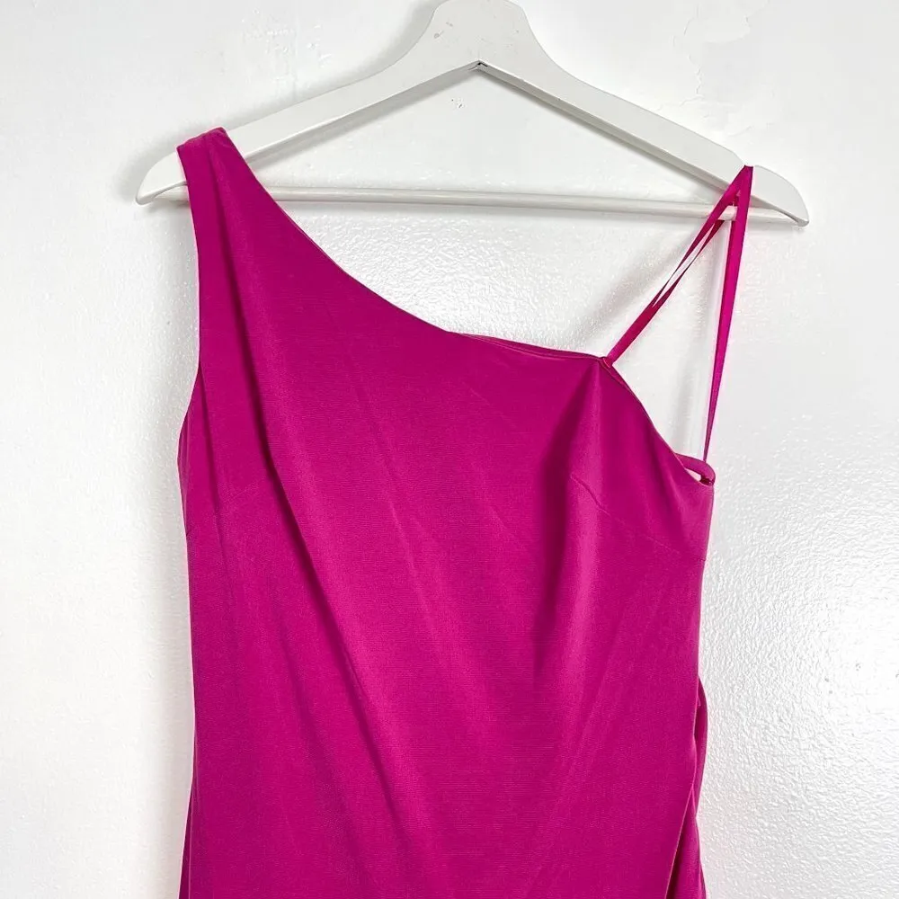 MAC DUGGAL One-Shoulder Jersey Body-Con Gown in Candy Pink Size US 6 - Image 6