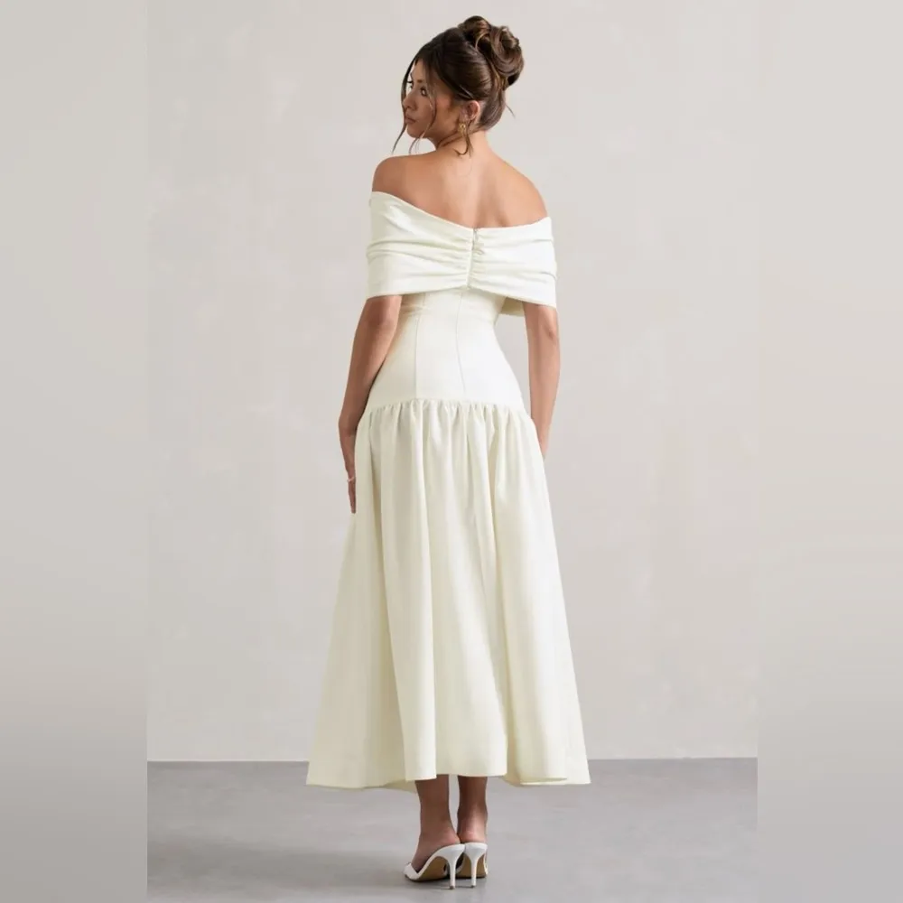 Club L London Marguerite White Twisted Bardot Drop - Image 5