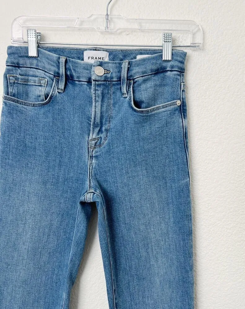[Frame Denim] Jonah Medium Wash Mid Rise Le Crop Mini Boot Jeans Stretch Sz 26 - Image 9