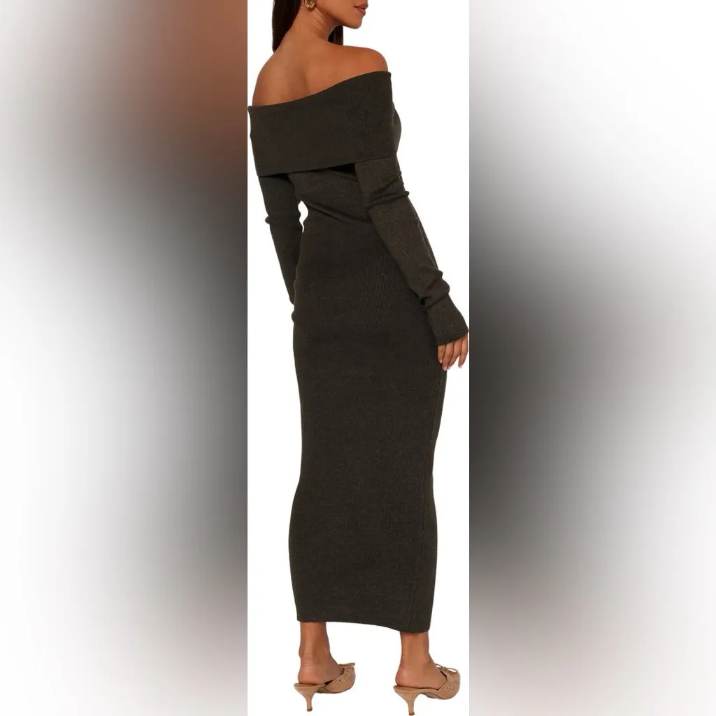 Petal & Pup Archie Off the Shoulder Long Sleeve Rib Maxi Sweater Dress medium - Image 2