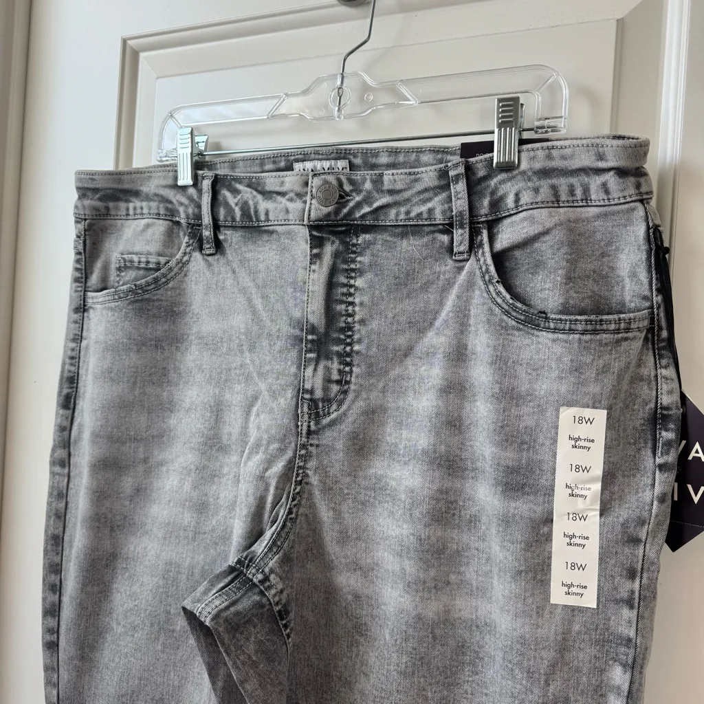 Ava & Viv High-Rise Ankle Skinny Jeans Gray 18W NWT - Image 4