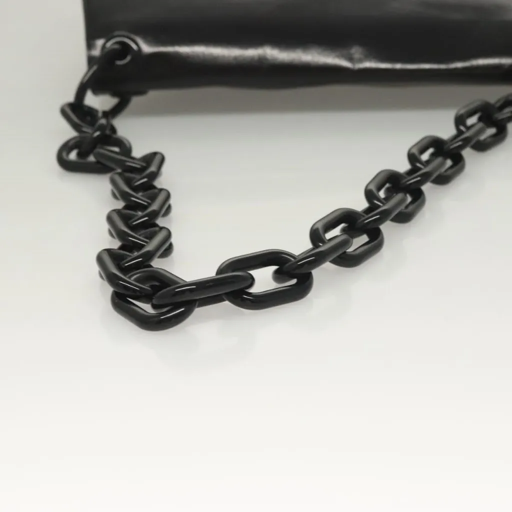 Chain Shoulder Bag Leather Black Authentic - Image 11