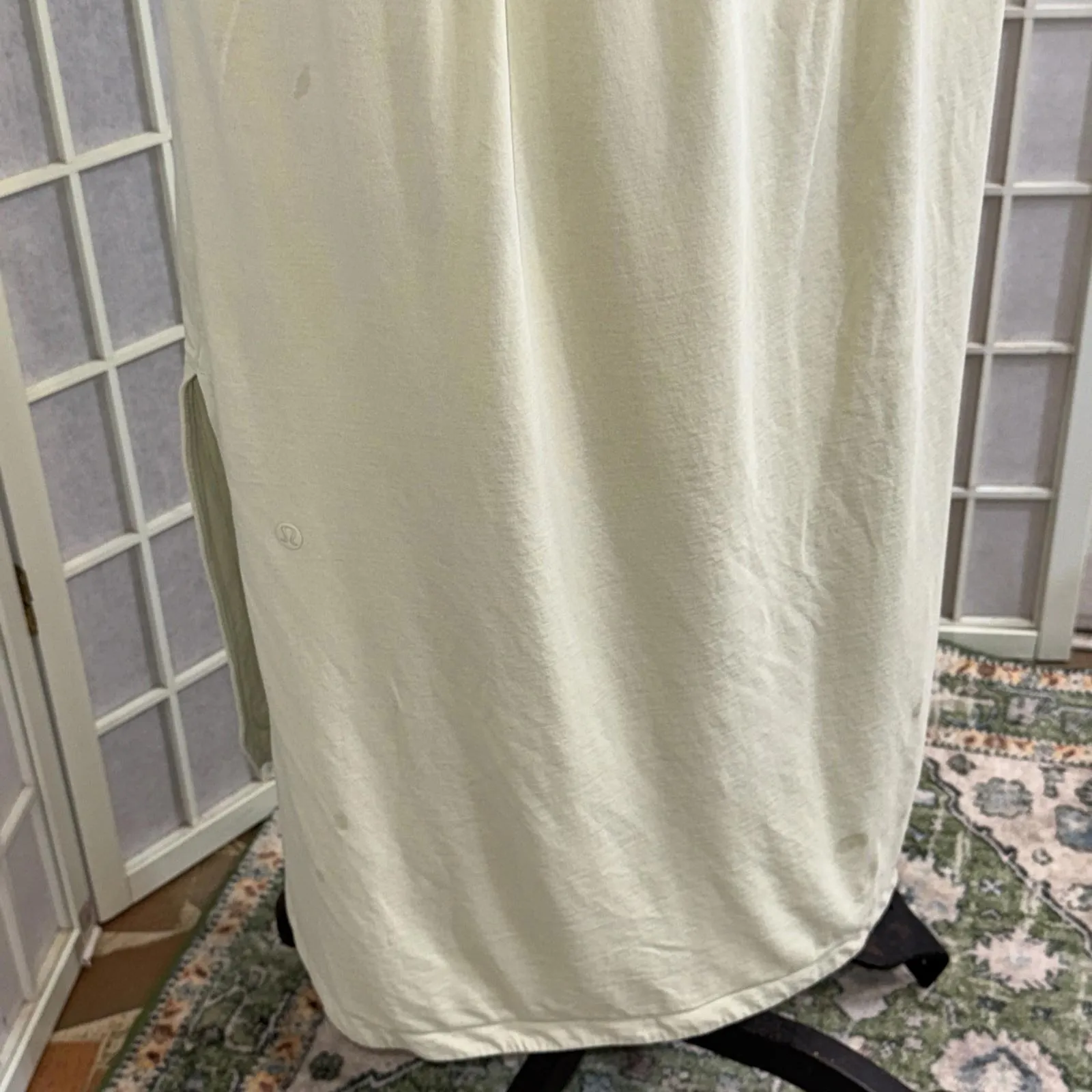 Lululemon Pima Cotton Open Back Midi Dress High Low Hem Dewy Green Sleeveless 6 - Image 13