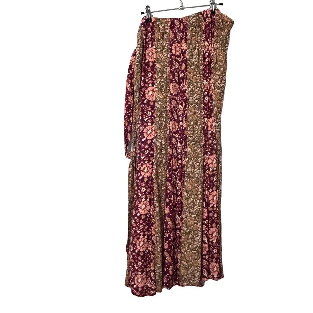NEW Free People Bali Sultry Boho Floral Wide Leg Flare Pants Athena Size Large - Image 4