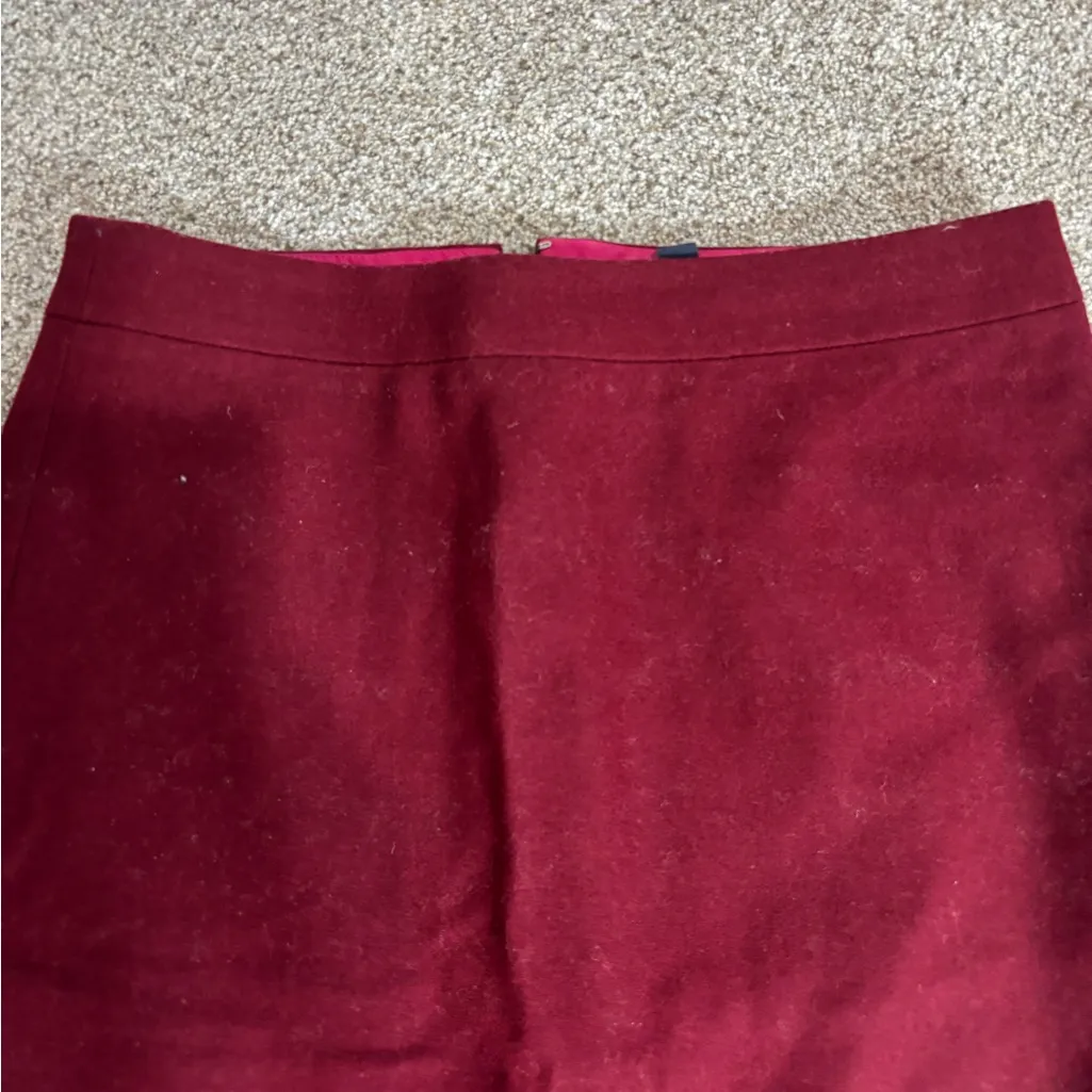 J. Crew Factory The Pencil Skirt Womens Size 2
Burgundy Double Serge Wool Blend Red - Image 2