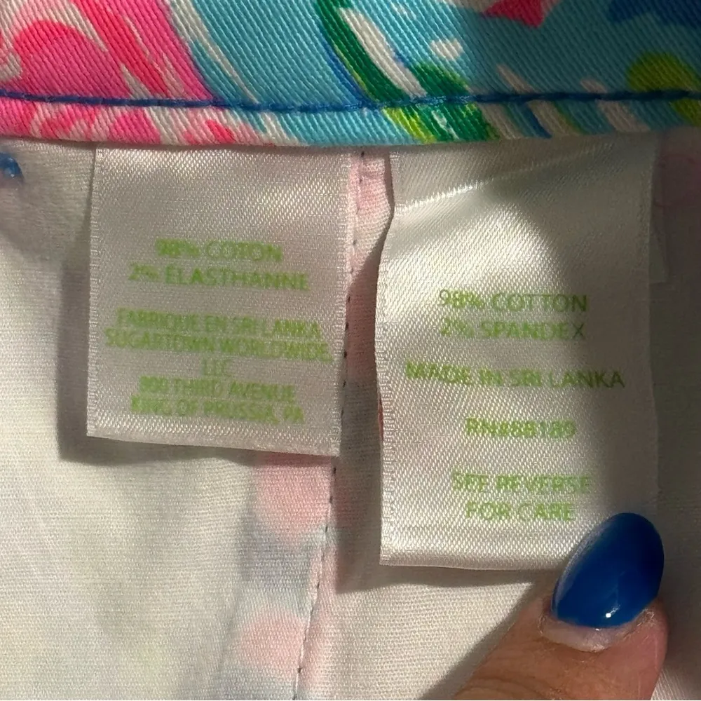 Lilly Pulitzer Women’s Size 12 Zanzibar Blue Buttercup Stretch Shorts Summer NWT - Image 6