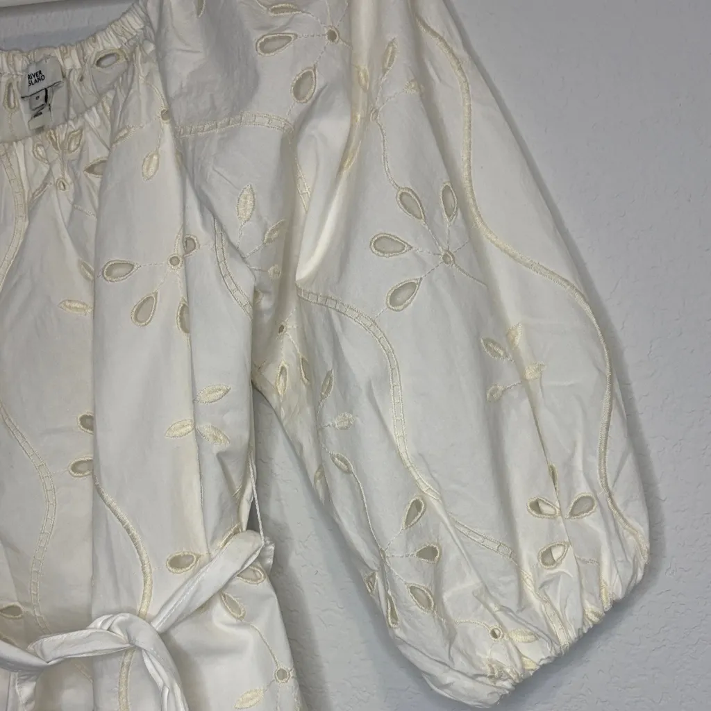 River Island Cream Embroidered Blouse - Image 4