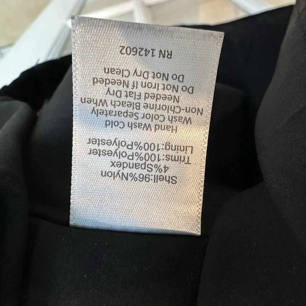 Sail to Sable Timeless Black Velvet Burnout Polka Dot Bow Front Dress Size 6 S - Image 10