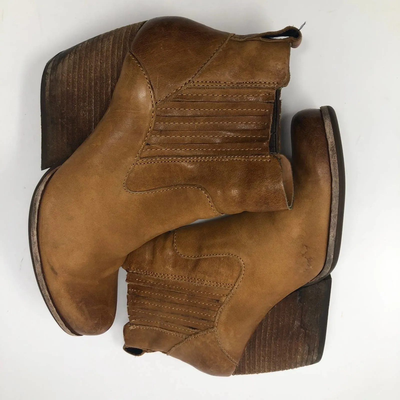 Kork-Ease Leather Brown Tan Western Booties - Image 8
