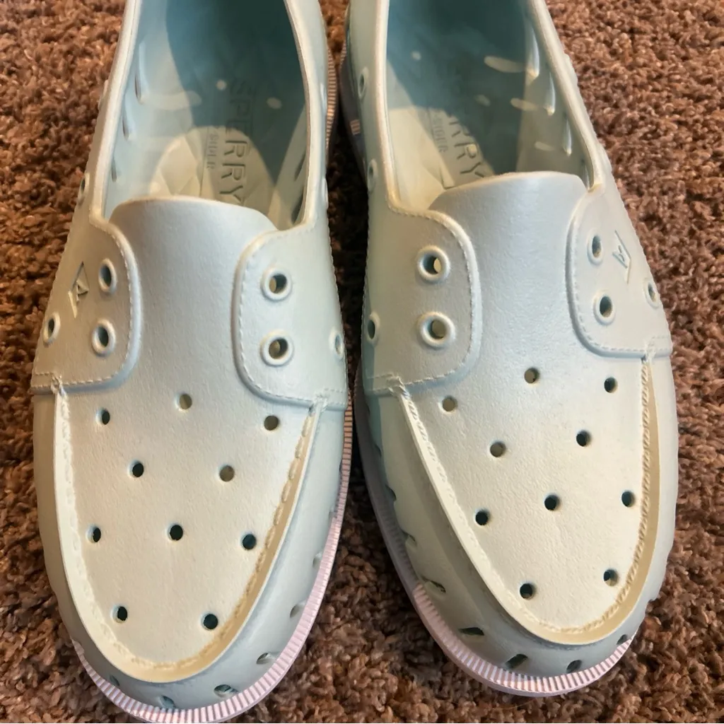 Sperry Ladies Topsider Light Seafoam Green Slip On Boat FloatingWater Shoes Sz 9 - Image 4