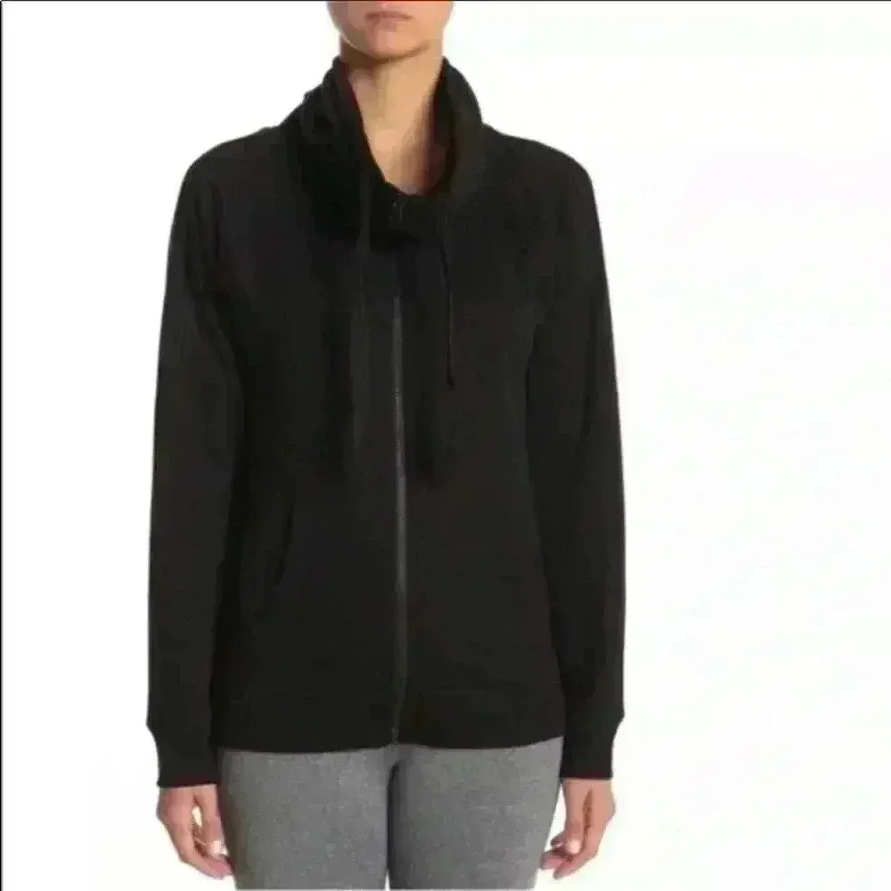 Z by Zella Full Effect Women's Black Zip Activewear Casual‎ Sweater Size L - Image 2