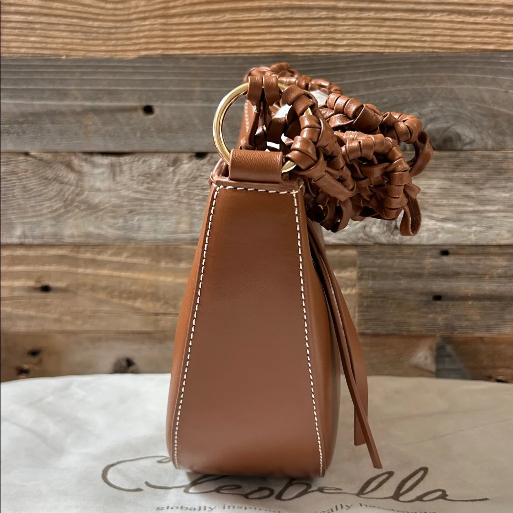 Cleobella Lorelei Macrame Strap Crossbody in Brown Leather New!! - Image 10