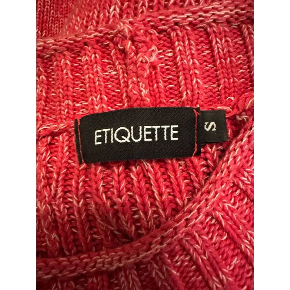 Etiquette Red Knit Midi Dress Size Small - Image 7